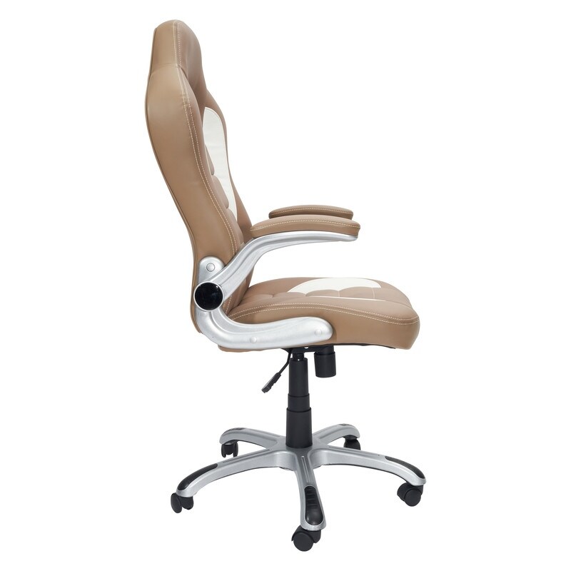 Camel High Back Sport Race Executive Office Chair with Flip Up Arms