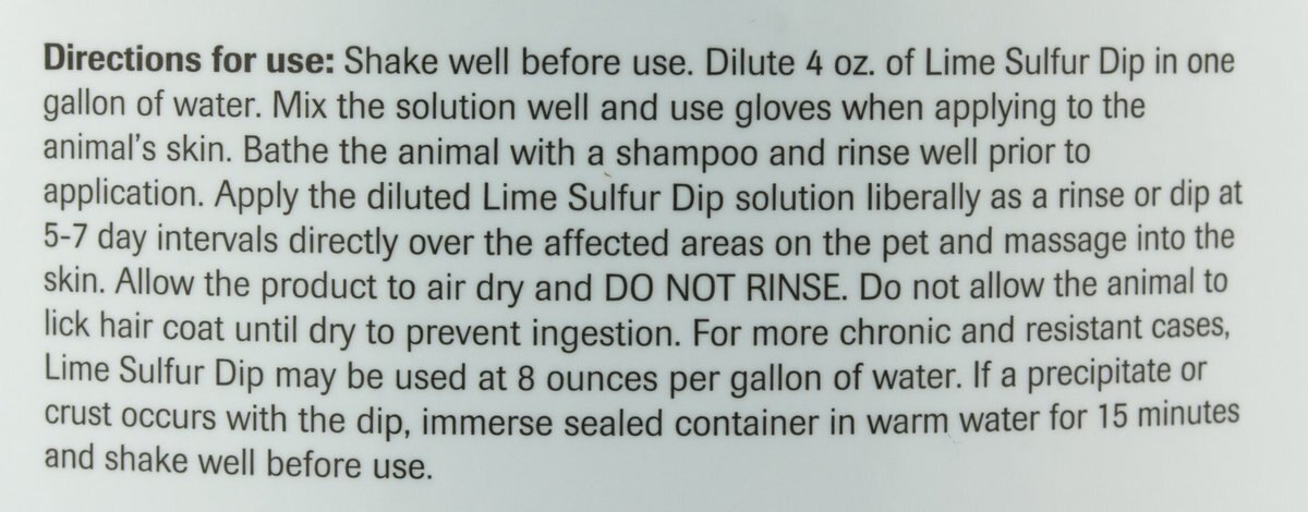 Vet Basics Lime Sulfur Dip Antimicrobial for Dogs， Cats and Horses