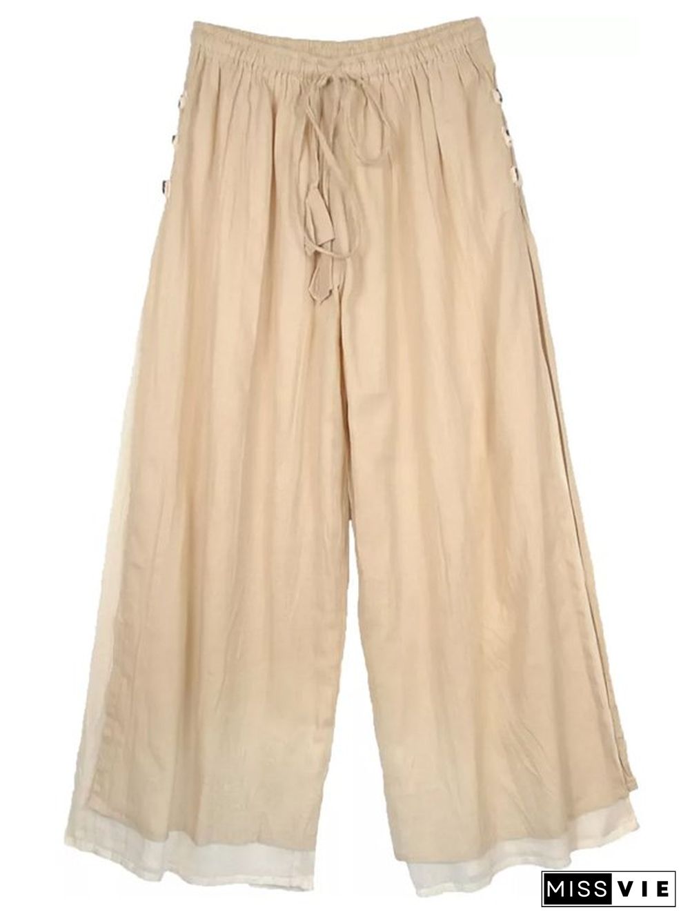 Casual Plus Size Double Layer Pants