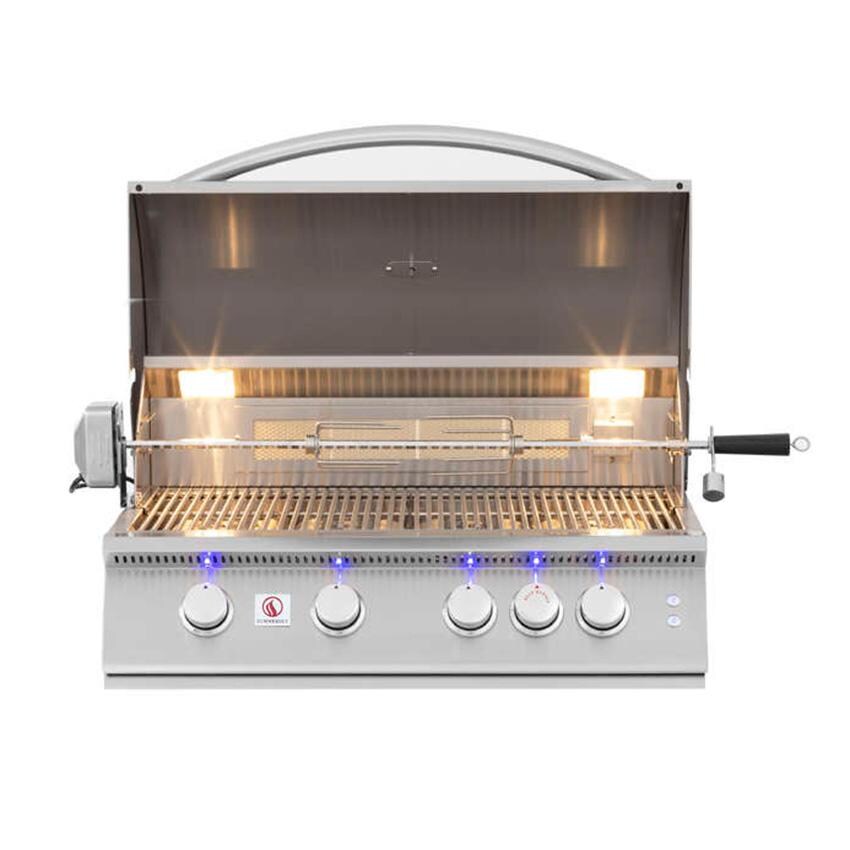 Summerset Sizzler Pro 32-Inch 4-Burner Built-In Natural Gas Grill With Rear Infrared Burner