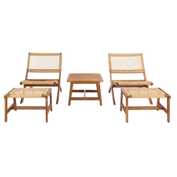 SAFAVIEH Casella Acacia/ Rope Outdoor Chair and Table Set