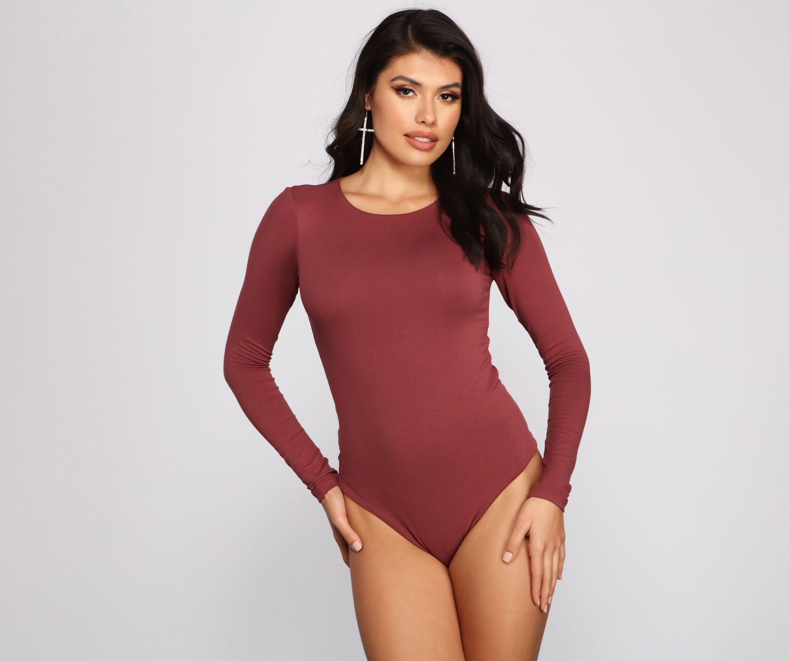 Long Sleeve Crew Neck Basic Bodysuit