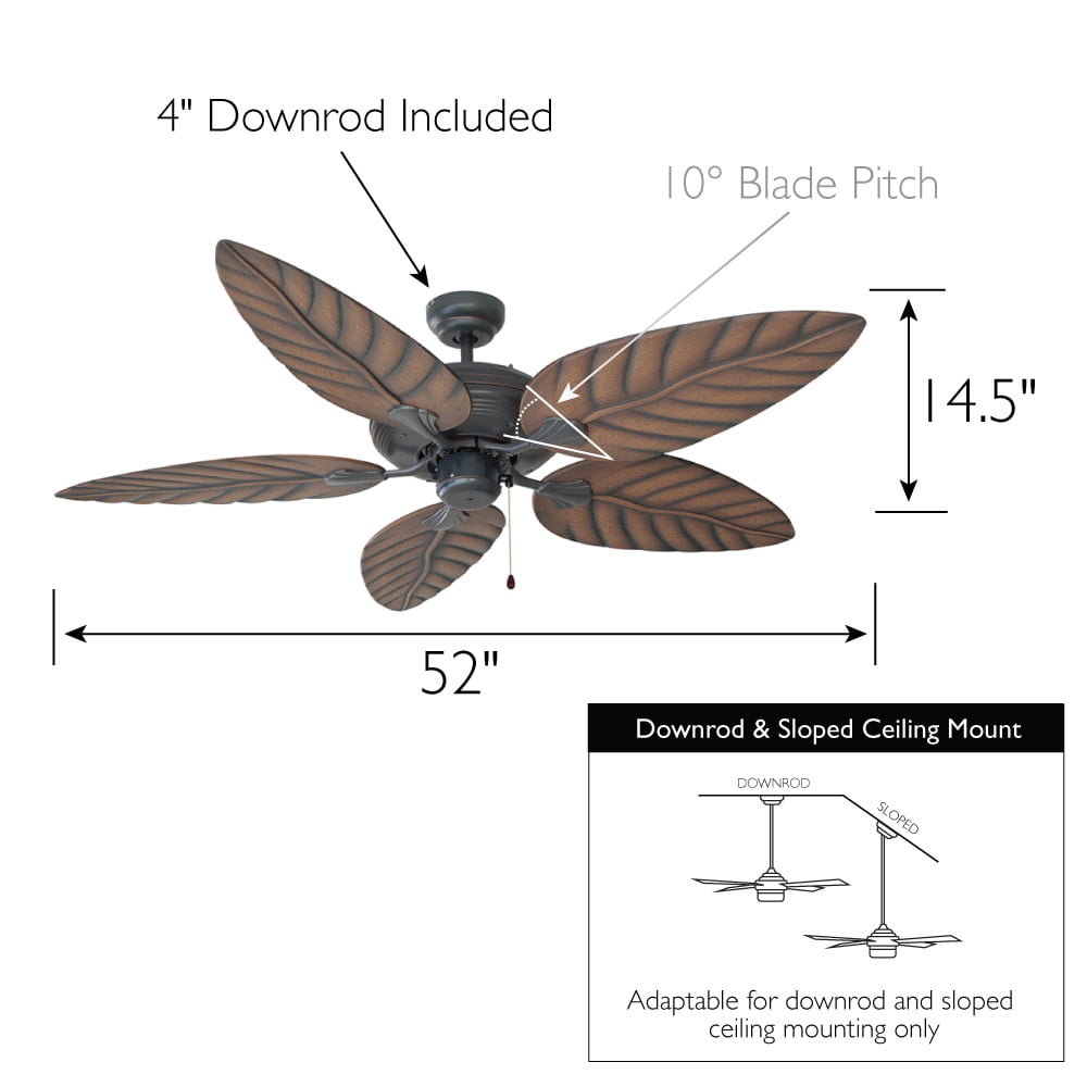 Design House Martinique 52-Inch Indoor/Outdoor Ceiling Fan in Bronze