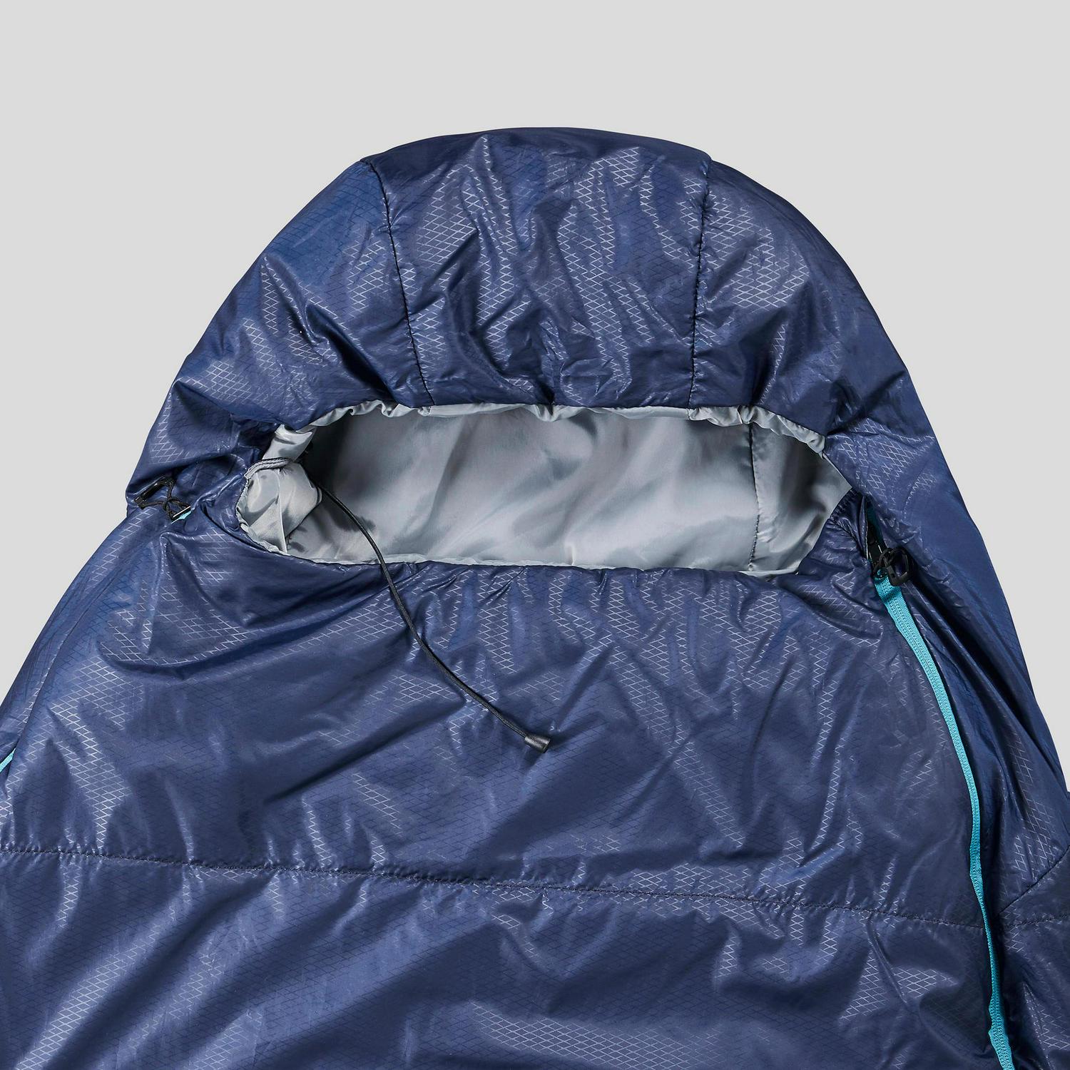 Decathlon  Forclaz Trek 500， 59F Backpacking Mummy Sleeping Bag， Blue