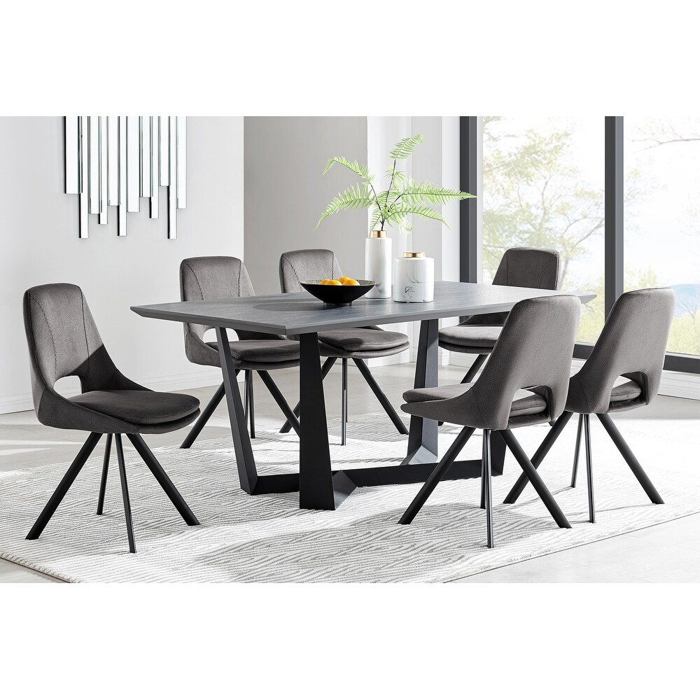 Radford and Lexi 7 Piece Modern Rectangular Dining Set