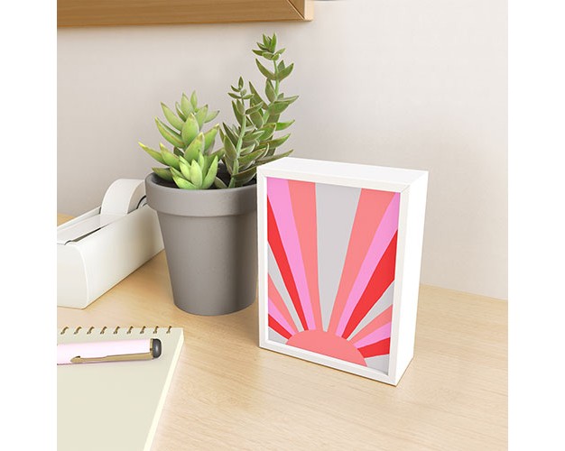 Sunshinecanteen Sunshine Love Coral Framed Mini Art Society6