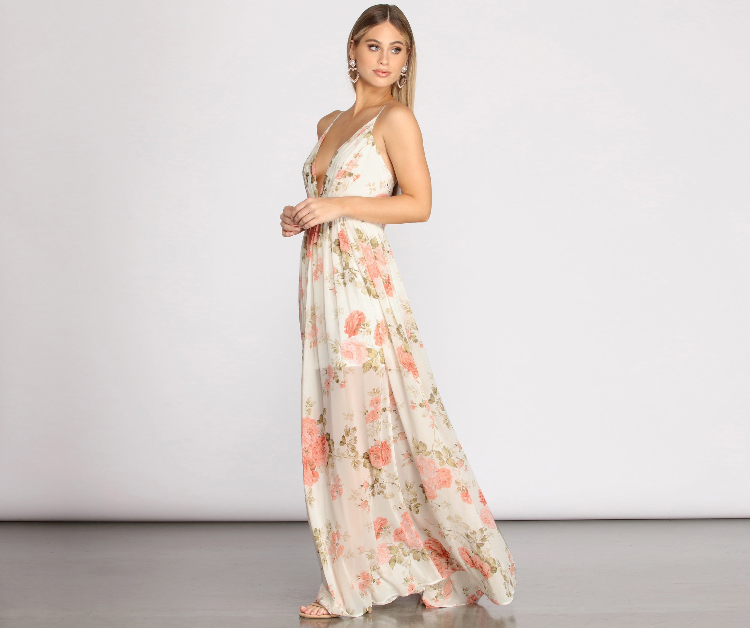 Tori Floral Chiffon A-Line Dress