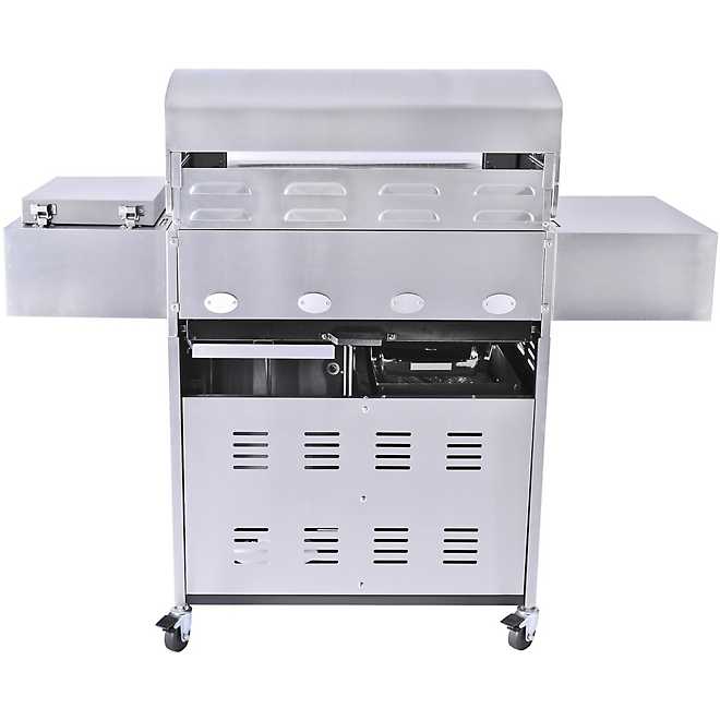 3 Embers 4-Burner Dual-Fuel Propane Gas Grill with Radiant Embers Cooking System