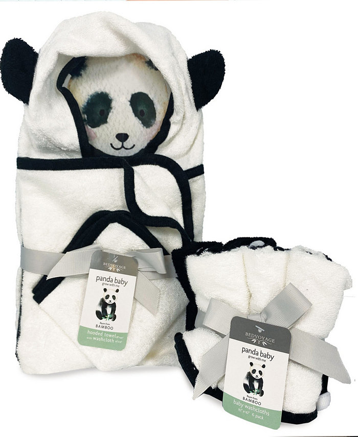 BedVoyage Panda Baby Viscose from Bamboo Bath Essentials 8pc Baby Gift Set