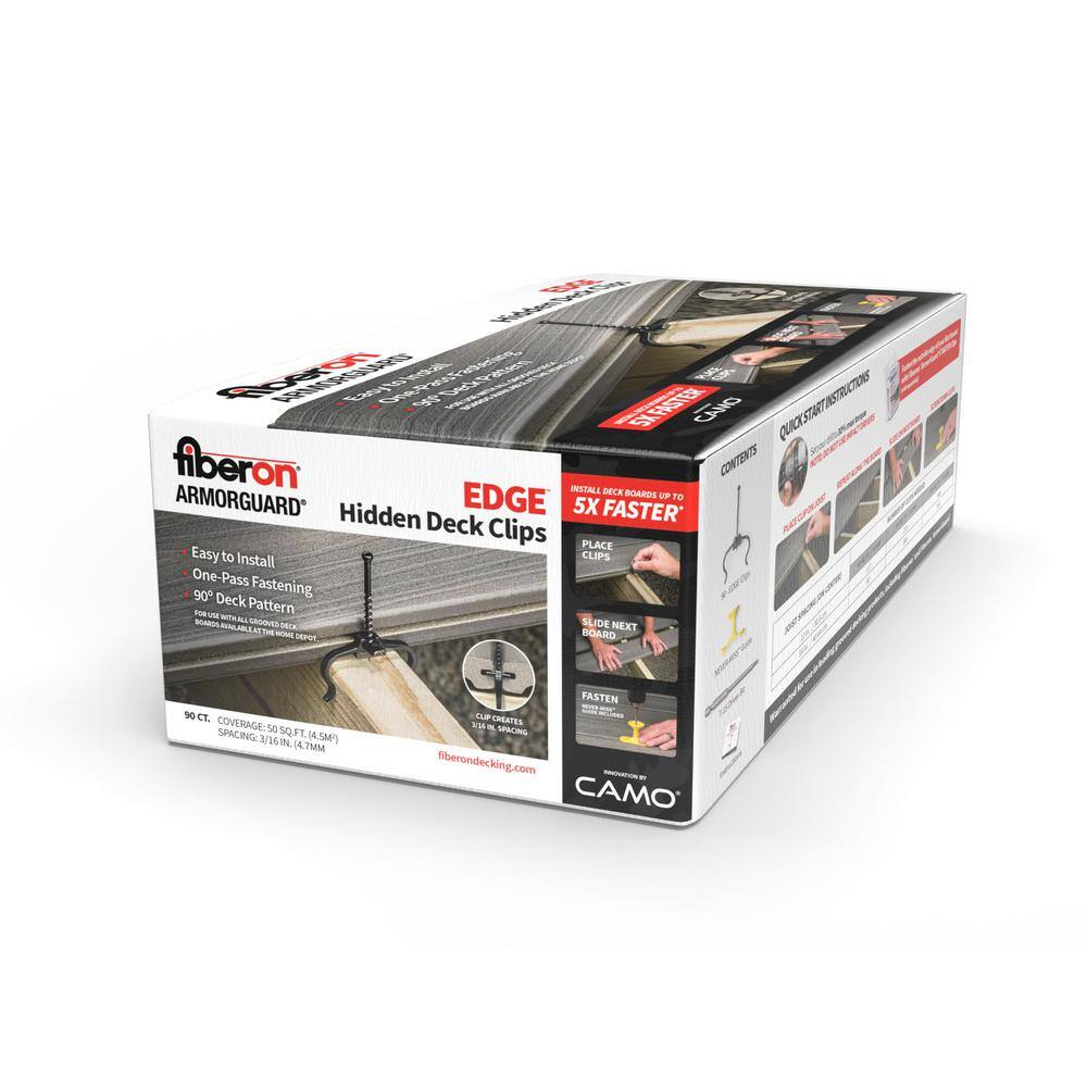 Fiberon ArmorGuard EDGE Hidden Deck Clip (90-Count) BKT BRD AG CE 90CT