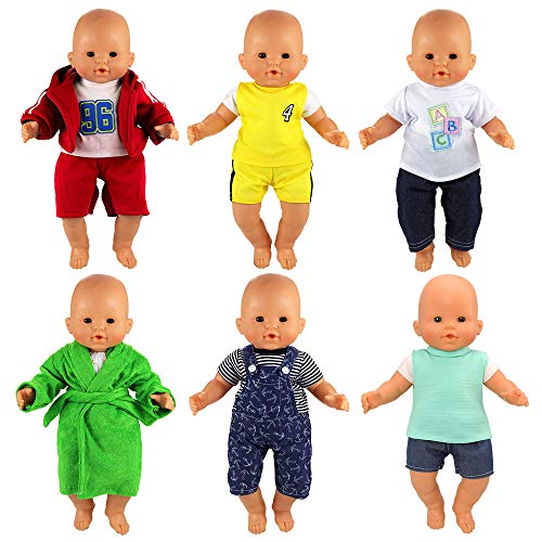 Barwa Barwa Boy Doll Clothes 6 Sets Boy Doll Clothes Daily Casual Clothes Outfits Compatible For 14 To 16 Inch Baby Doll And 18 Inch Boy Dolls Toys_And_Games