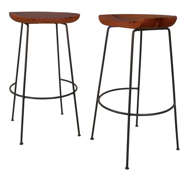 Mabel Scooped Seat Stool， Set of Two