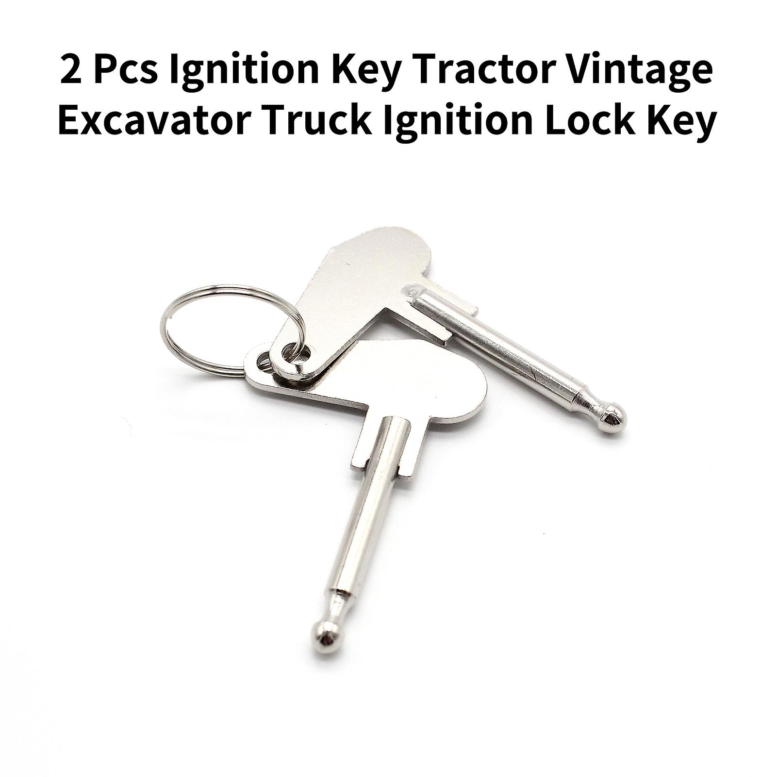 2 Pcs Ignition Key Tractor Vintage Excavator Truck Ignition Lock Key No.244454