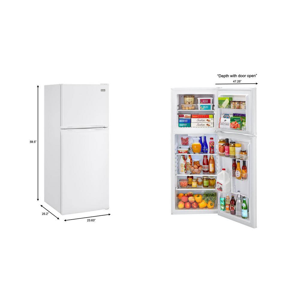 Haier 9.8 cu. ft. Top Freezer Refrigerator in White HA10TG21SW