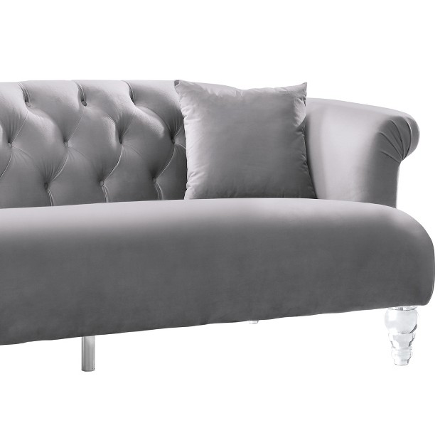 Elegance Contemporary Sofa Velvet Gray Armen Living