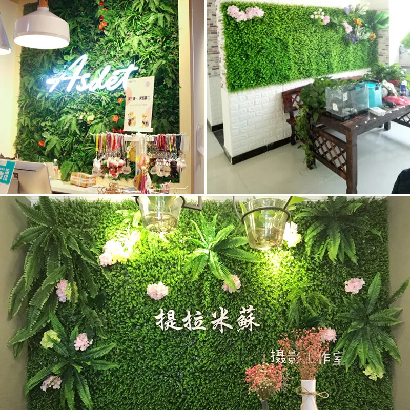 Garden Event Supplies Green Boxwood Hedge Artificial Wall Faux Plants Grass Panels For Wall Decor