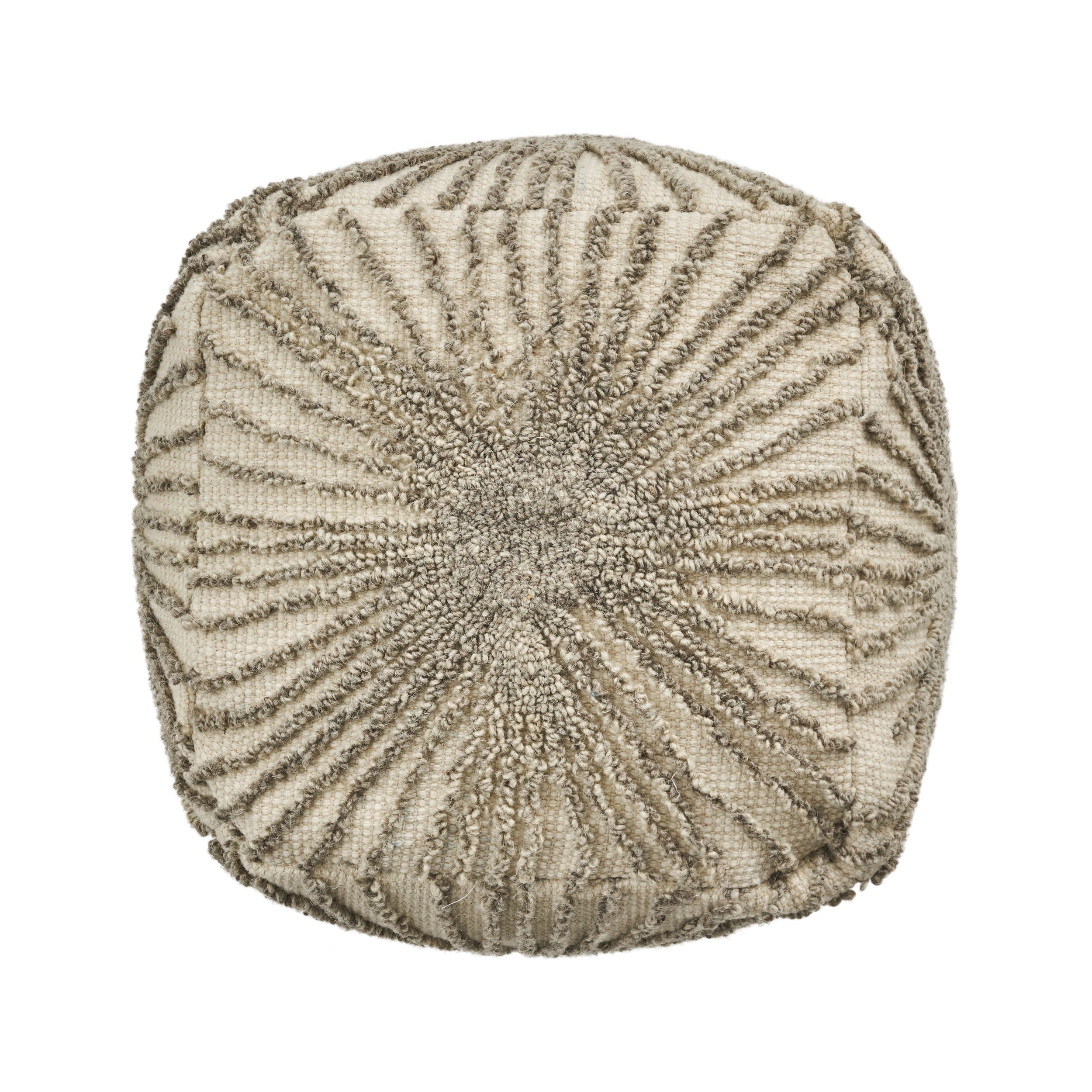 Amyri Boho Wool and Cotton Ottoman Pouf