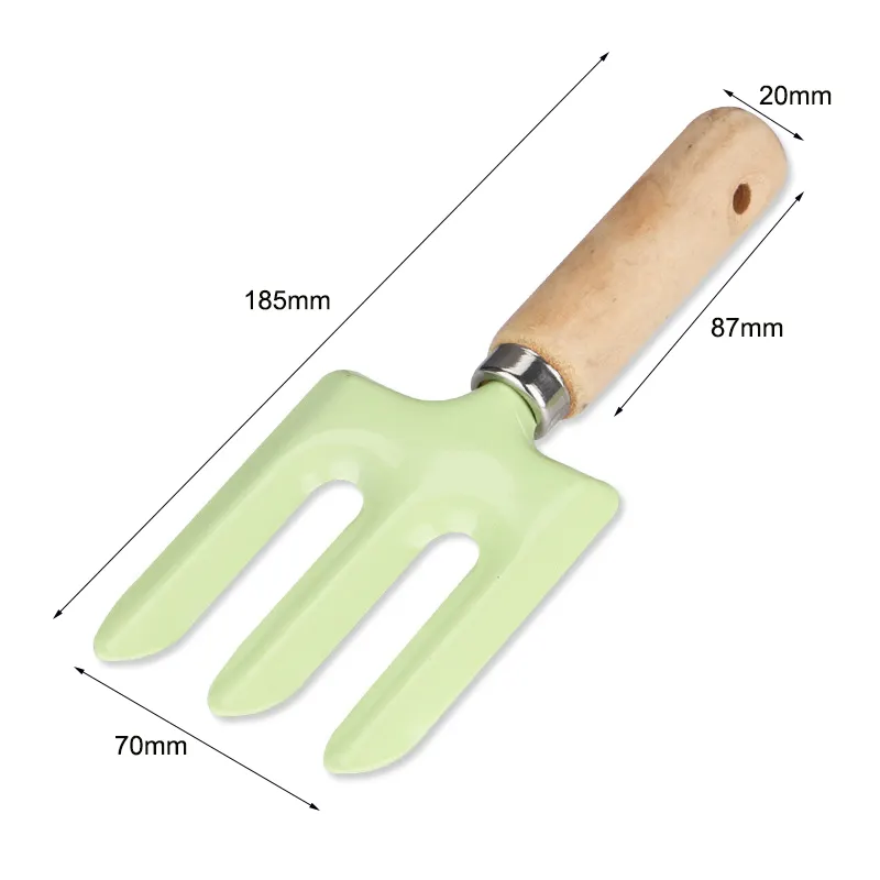 Top Quality 3pcs Mini Kids Gardening Tool Set with Wood Handle Hand Trowel Rake Garden Tool Set For Kids