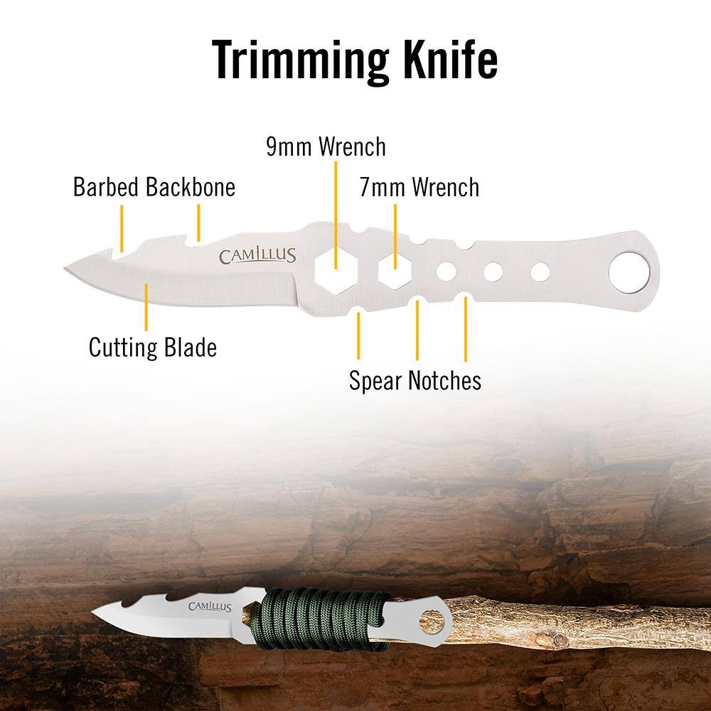 Camillus Carnivore X 18 in. ABS Handle Multi-Chisel Full Tang Blade and Full Length Saw Machete with Removable Trimming Knife 19236