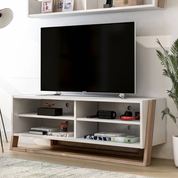 Shelf And Console Tv Stand Beige Mibasics