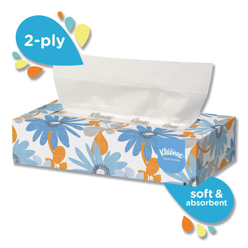 Kimberly-Clark Kleenex White Facial Tissue | 2-Ply， White， Pop-Up Box， 100 Sheets