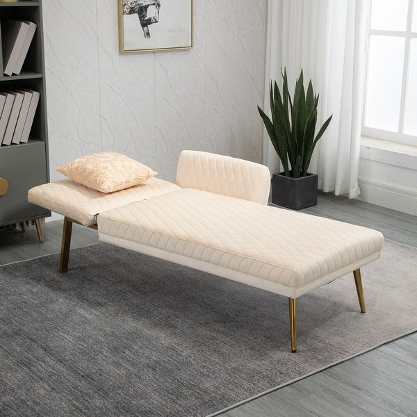 Modern Lounge Chaise Leisure Sofa Accent Chair Upholstered Couch Loveseat Sofa， Tufted Seat with Accent Pillow and Metal Legs