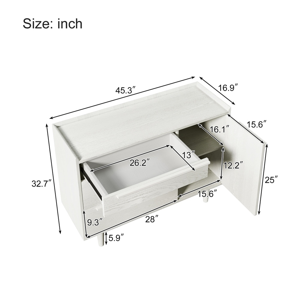 Modern Sideboard with 3 Drawers Storage Cabinet