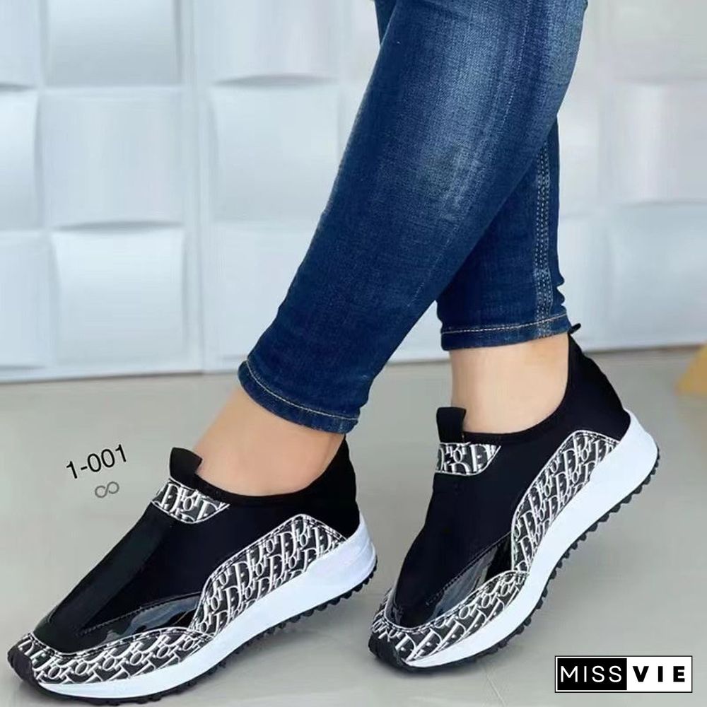 Women'Casual PU Floral Printed Sneakers