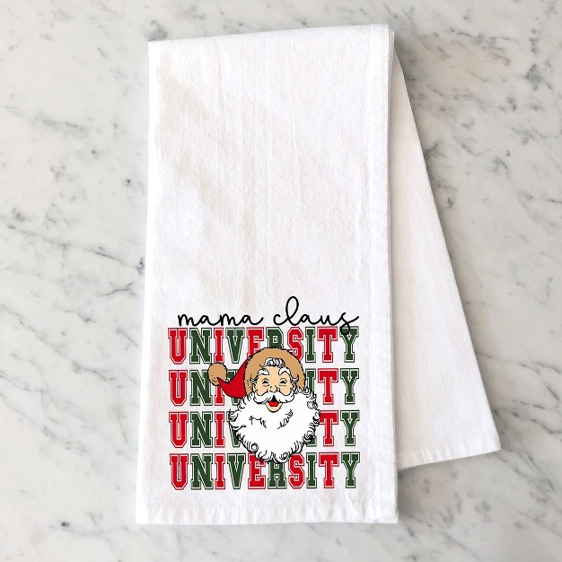 City Creek Prints Mama Claus University Santa Tea Towels White