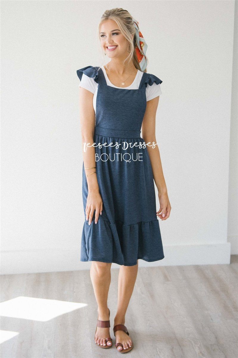 The Harper Overall Ruffle Sleeve Dress