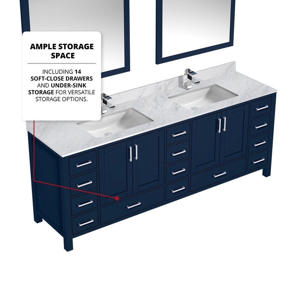 Jacques 84 in. W x 22 in. D Navy Blue Double Bath Vanity