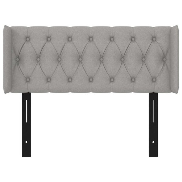 vidaXL Headboard with Ears Dark/Light Gray multisize Fabric - - 37455507