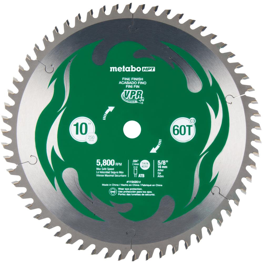 Metabo HPT VPR 10 60T Carbide Miter Saw Blade