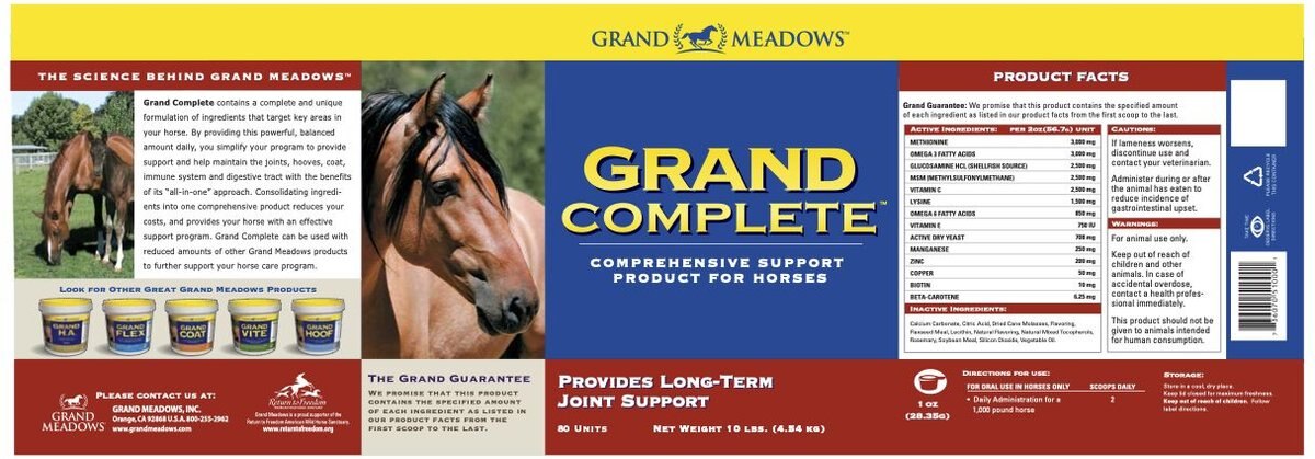 Grand Meadows Grand Complete Comprehensive Support Powder Horse Supplement