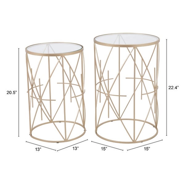 Blue Brook of 2 Hadrian Side Tables Gold