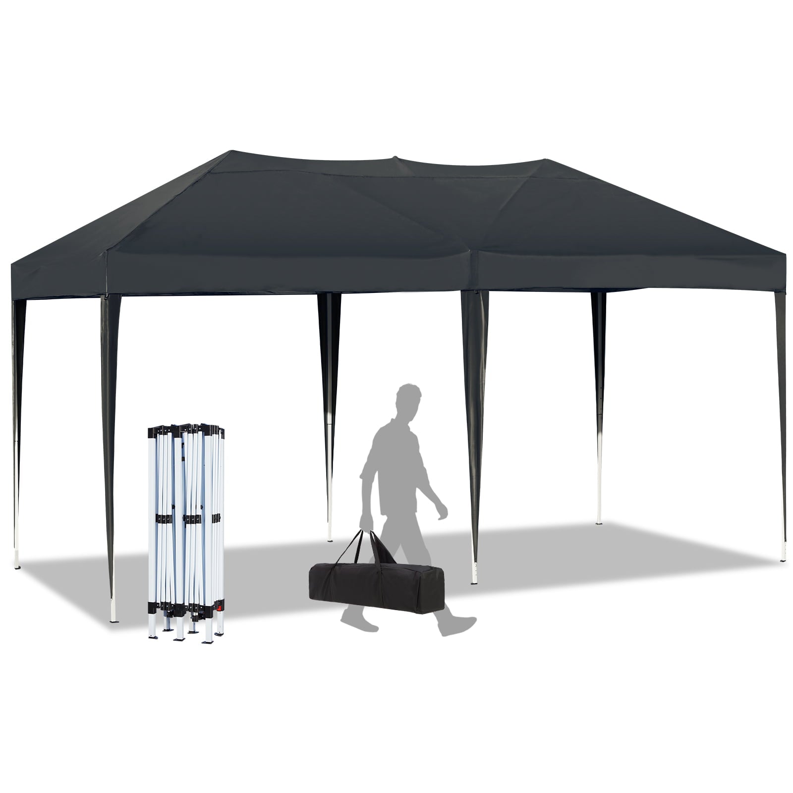 AVAWING 10 x 20 Pop Up Canopy with Sturdy Frame, Folding Patio Canopies Height Adjustable, Anti-UV & Waterproof Outdoor Canopy Tent with Portable Carry Bag for Parties, Commercial