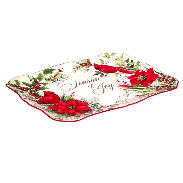 Certified International Winter's Medley Rectangular Platter，16 X 12