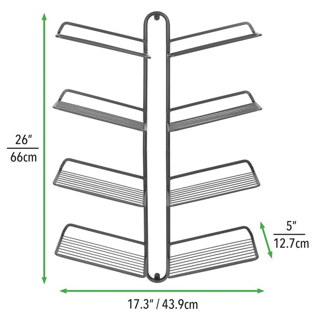 Mdesign Modern Metal Shoe Display amp Storage Rack 4 Tier Wall Mount