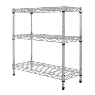 Seville Classics 17.5 in. W 3-Tier Steel Wire Shelving Unit in Silver WEB911