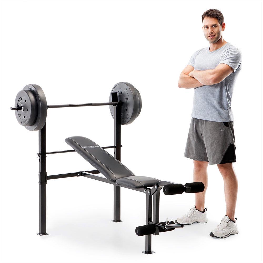 Marcy Pro CB-20111 Standard Adjustable Weight Bench with 80 lbs Weight Set