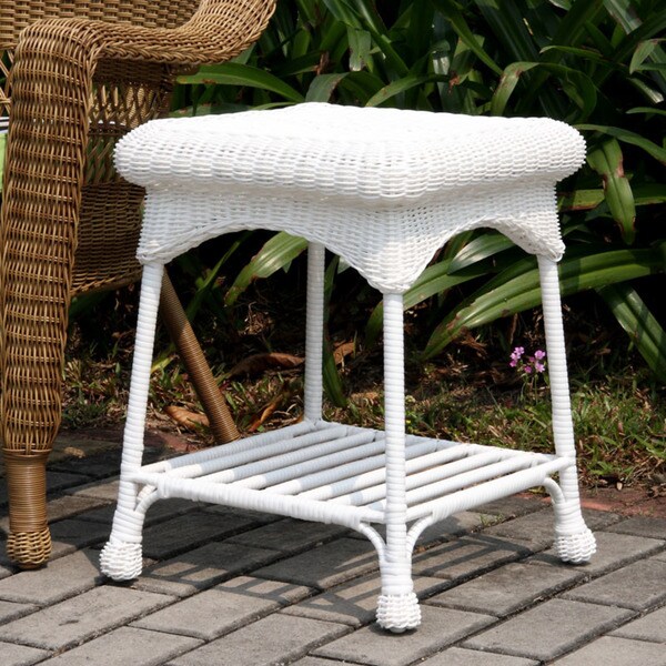 Outdoor Wicker Patio End Table