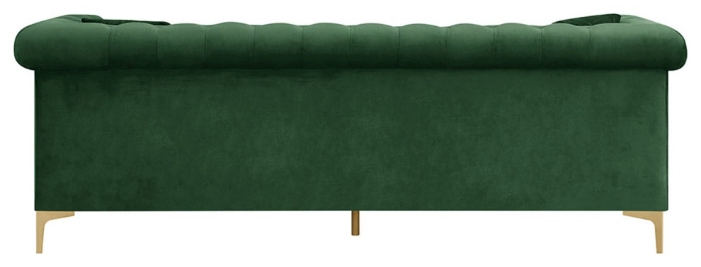 Chesterfield L Shaped Sofa  Golden Legs With Rolled Arms  ampVelvet Seat   Midcentury   Sectional Sofas   by Decorn  Houzz