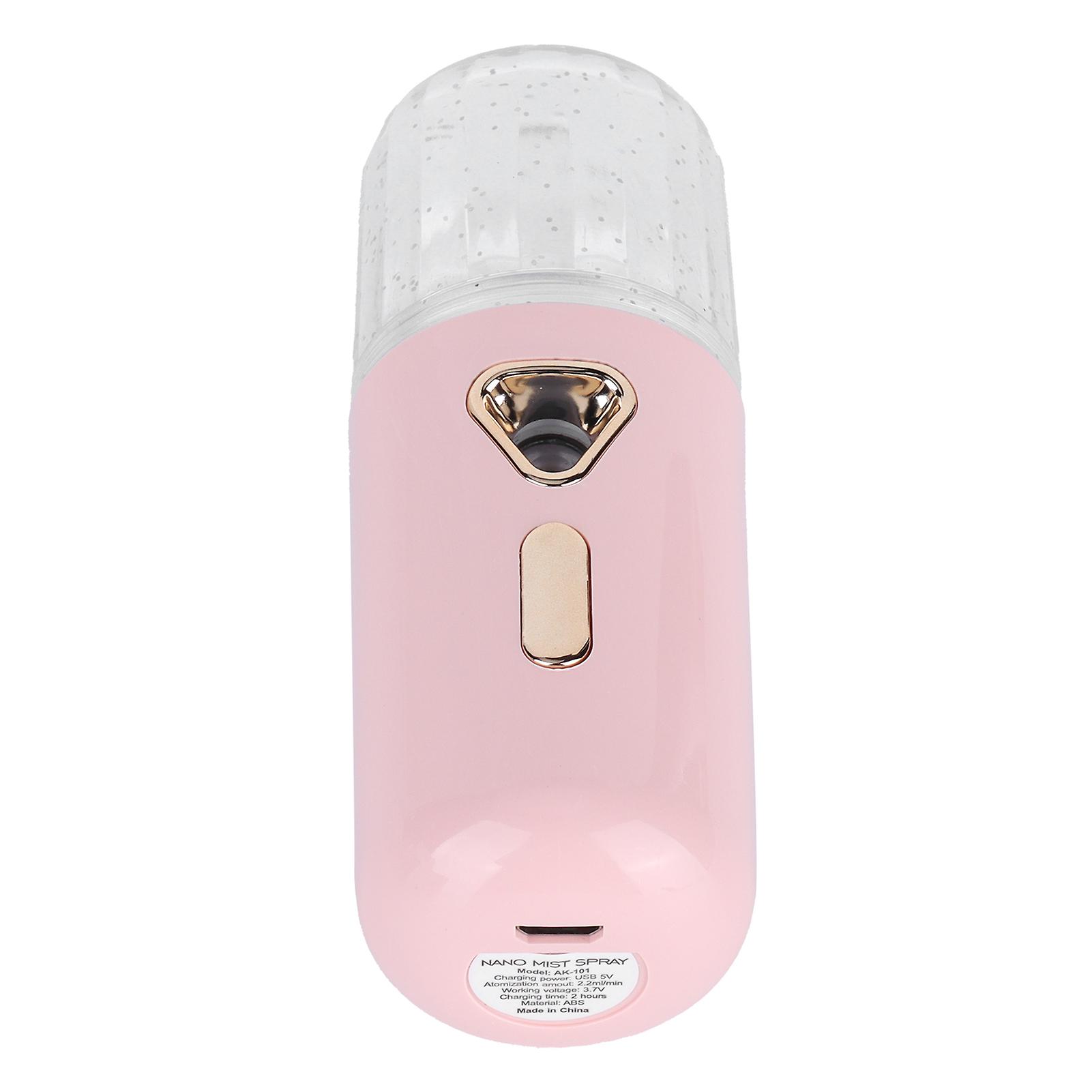 30ml Mini Facial Humidifier Portable Nano Atomization USB Charging Face Mist SprayerPink