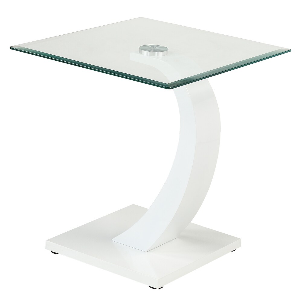 Cres Contemporary 24 inch Glasstop End Table by Furniture of America