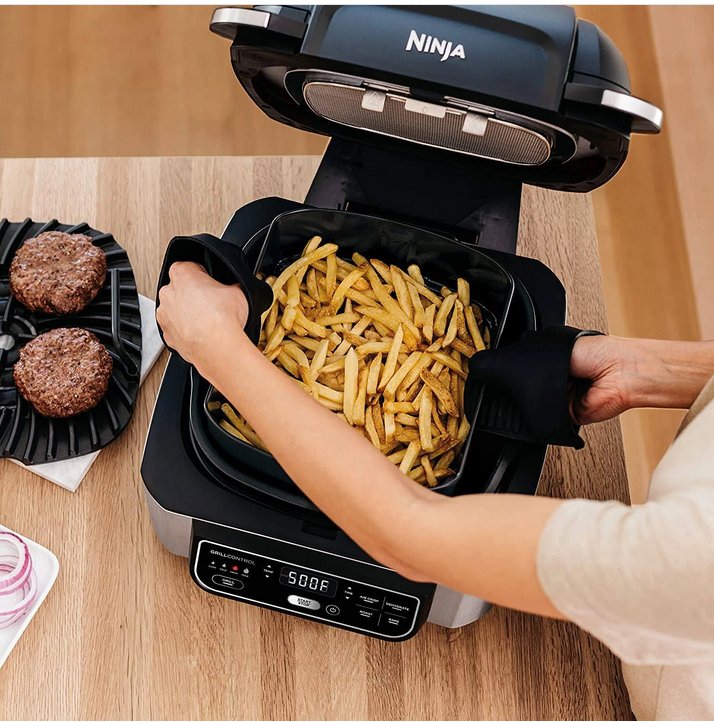 Ninja Ag301 Foodi 5-in-1 Indoor Grill with 4-Quart Air Fryer -AG301