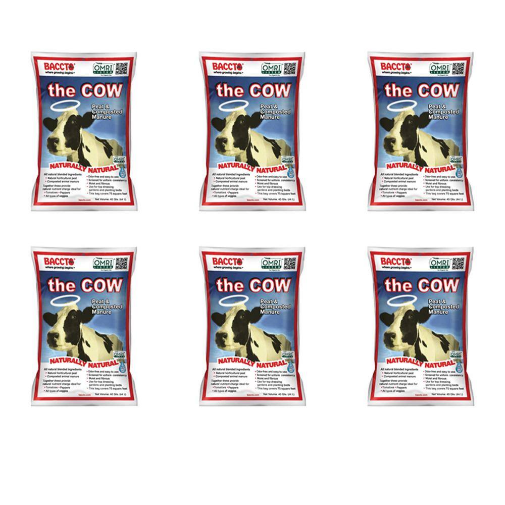 40 Qt. Baccto Wholly Cow Horticulture Peat and Composted Manure (6-Pack) 6 x 1640