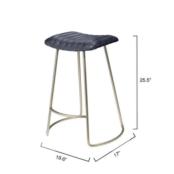 Alden Décor Logan Leather Counter Stool， Grey