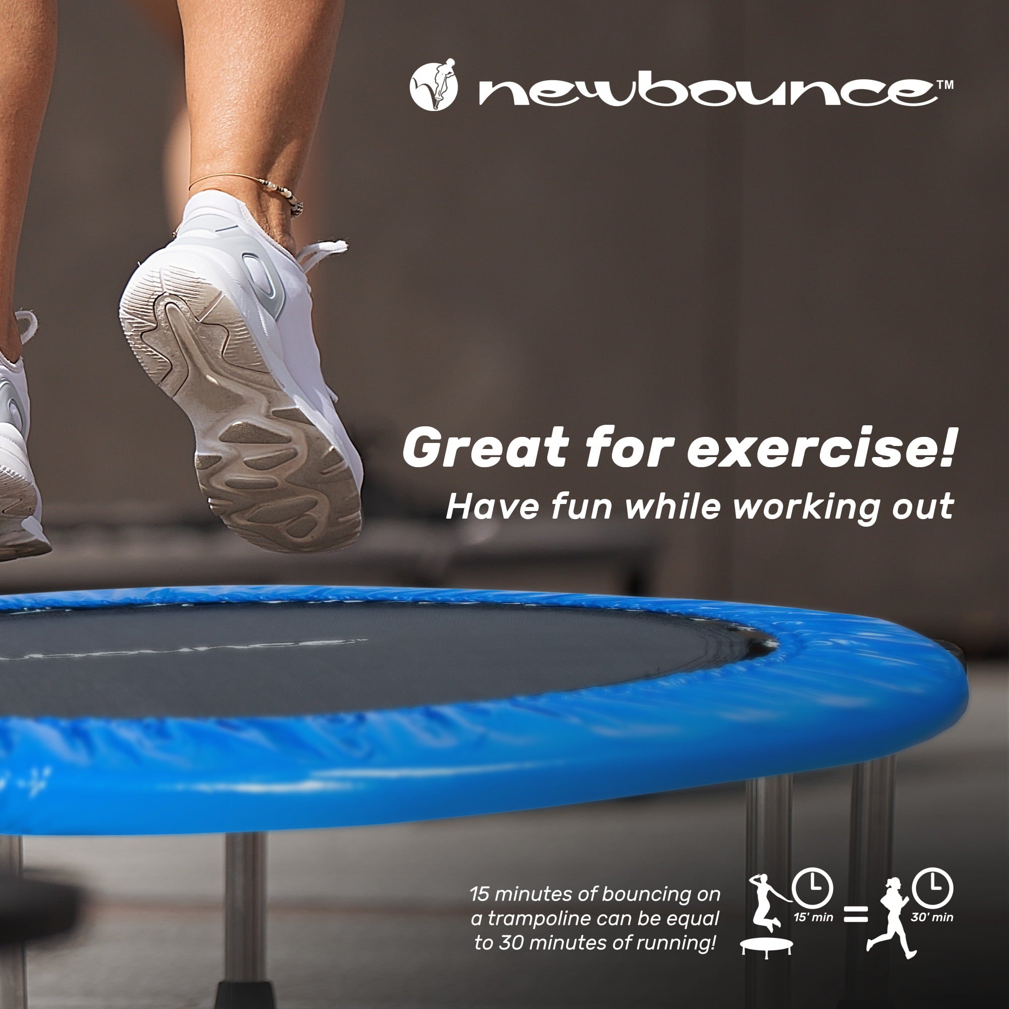 New Bounce 40'' Mini Trampoline - Foldable for Kids and Adults