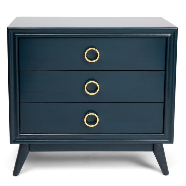 Pomeroy Indigo 3 Drawer Chest with Gold Hardware - - 28003417