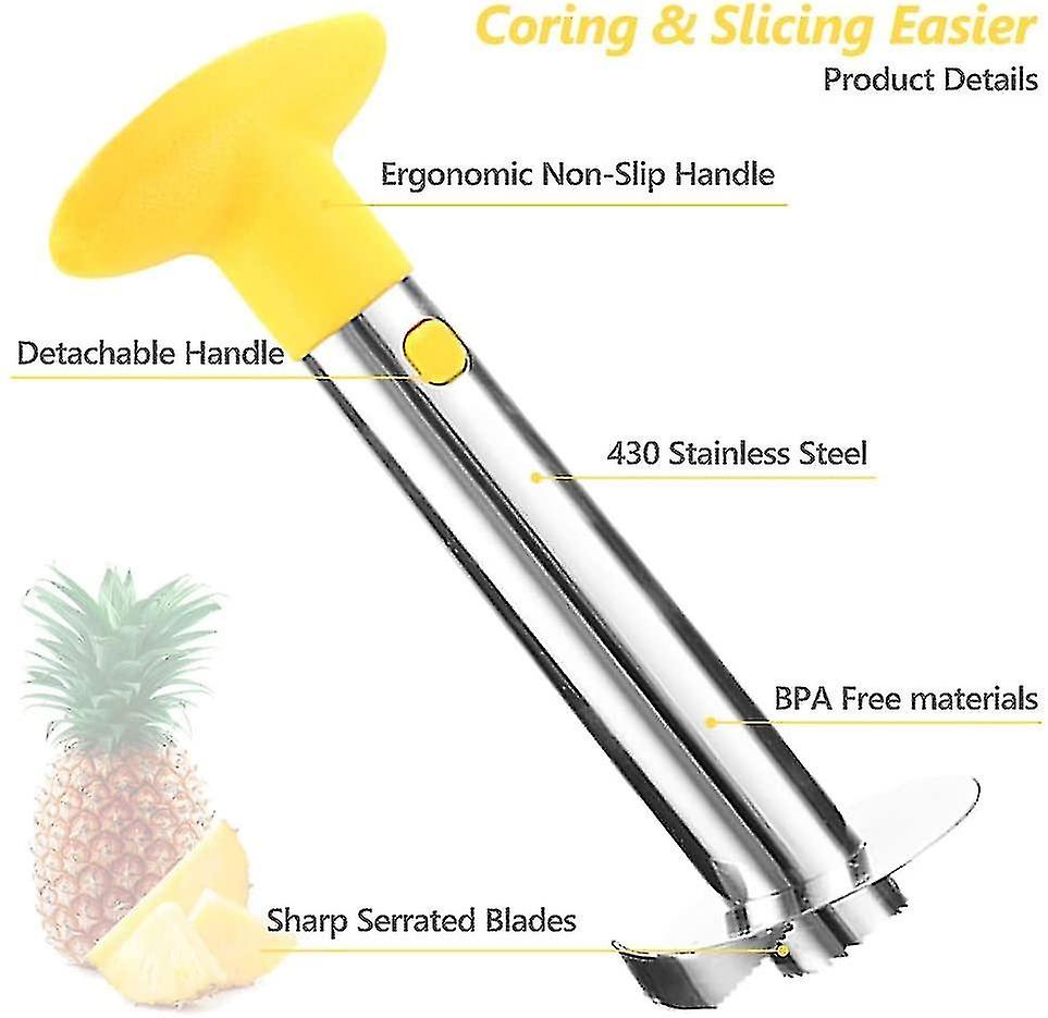 Pineapple Corer And Slicer Tool， 430 Stainless Steel Pineapple Cutter